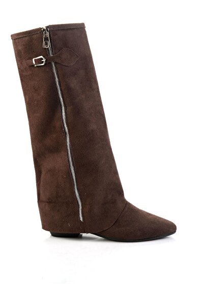 Bambi Kahve Hakiki Deri Kadın Çizme K03678029002