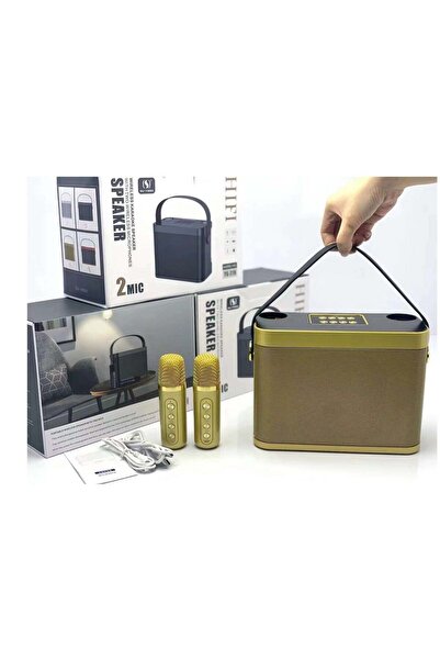 SU.YOSD جهاز كاريوكي YS-219 مزود بميكروفونين لاسلكيين ومكبر صوت محمول