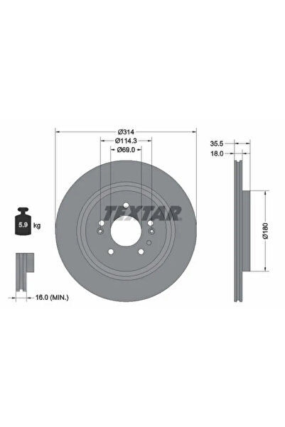 TEXTAR Disc Frana Hyundai Palisade/Santa Fe 4