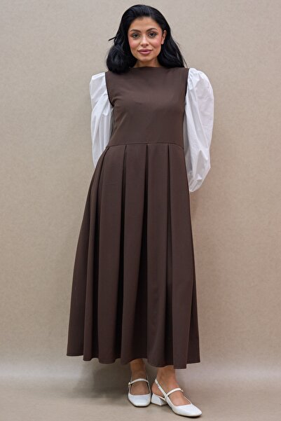 KÜÇÜĞÜM BUTİK Кафе Pileli Поливискоза Jile Elbise