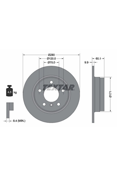 TEXTAR Disc Frana Bmw 3 De La Chapelle Atalante 57S