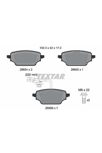 TEXTAR Set Placute Frana Frana Disc Mercedes-Benz Citan Autoutilitara/Limuzin...