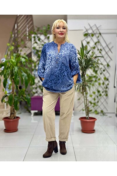 Punta Otantik YG2095 Bluză italiană din bumbac albastru