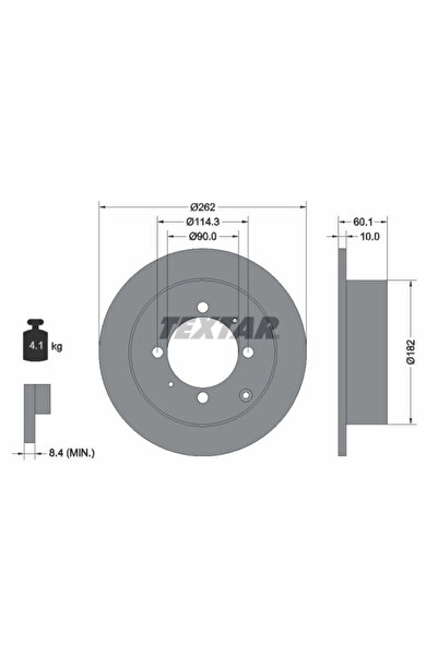 TEXTAR Дискови спирачки Hyundai Santamo Kia Joyce