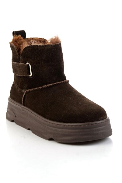 Bambi Kahve Hakiki Deri Kadın Bot & Bootie K02748100702