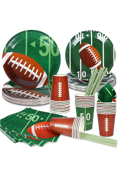 Whimlets Set Masa pentru Petrecere cu Tema Fotbal American – 89 Piese, Kit de...