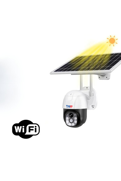 Taggo Solar-Powered Rotating Surveillance Camera with WiFi & Motion Detection