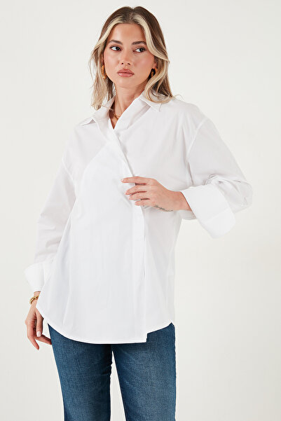 Lela Πουκάμισο με κλασικό γιακά με κορδόνι με μακρύ μανίκι 6834987