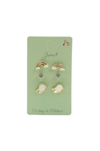 Bibilel Set 3 Perechi Cercei Curcubeu, Piatră, Oaie