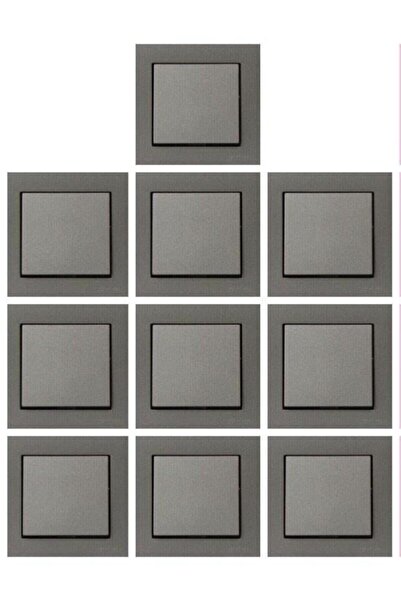 VİP AY Vip Lighting / Ovivo Anthracite Switch 10 Pieces + Frame