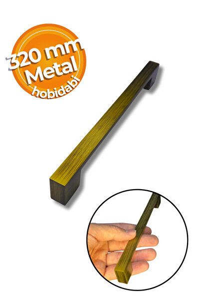 HOBİDABİ Mâner metalic de 320 mm, galben antic, pentru mobilier, sertar, dula...