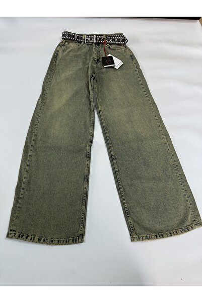 Pantastic Jeans بنطلون جينز نسائي فضفاض بتفاصيل حزام عتيقة