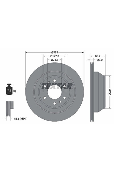 TEXTAR Disc Frana Buick Rainier Suv Chevrolet Ssr/Trailblazer