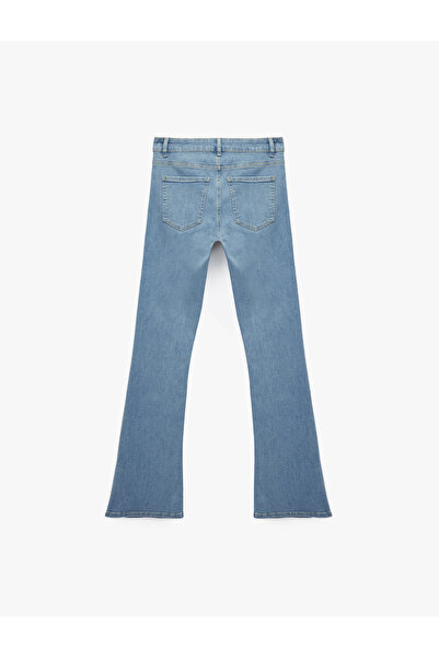 Koton Dar Kalıp Pamuklu Yüksek Bel İspanyol Paça Jean Pantolon - Flare Jeans