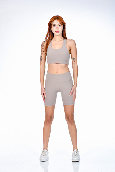 XJOYFİT Athlete Gym Fitness Yoga Plates High Waist Shorts Leggings Strappy Crop Set