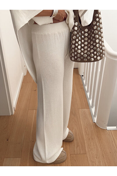 Jose Clothing Women's Ecru Premium Yarn Knitwear Pants