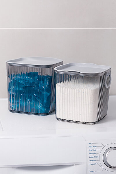 LE PARİS Toz Ve Tablet Deterjan Saklama Kutusu Deterjan Saklama Kabı Küreklik