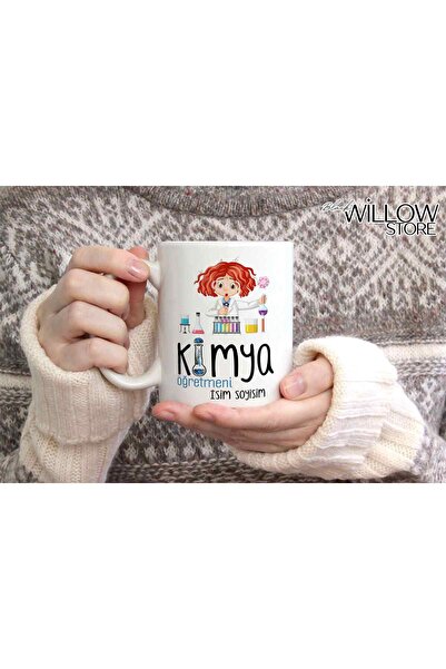 WİLLOW STORE KİMYA ÖĞRETMENİ TEMALI KİŞİYE ÖZEL SERAMİK KUPA BARDAK