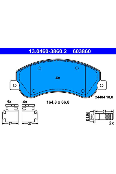 Ate Set Placute Frana Frana Disc Vw Amarok