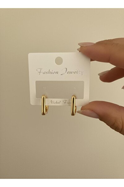 JEWELRY Kare Model Gold Renkli Küpe