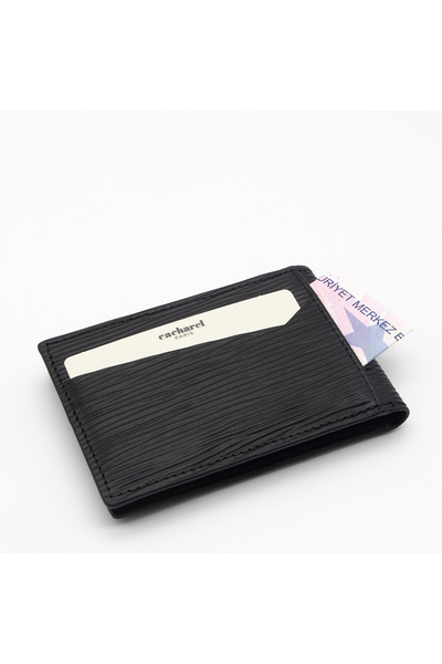 Cacharel Black A.Shell Leather Credit Card Holder 0336A3K