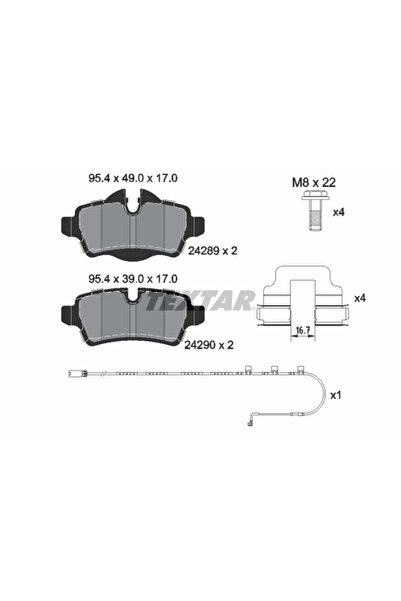 TEXTAR Set Placute Frana Frana Disc Mini Mini
