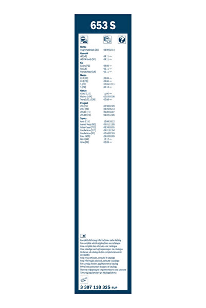 Bosch Lamela Stergator Hyundai I40 1 Cw Kia Carens 3 Microbus/Rio 3