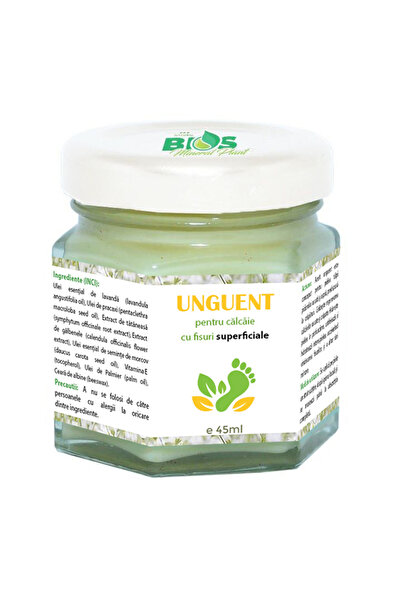 Bios Mineral Plant Unguent pentru călcâie cu fisuri superficiale, 100% , 45 ml