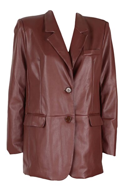 NASTY GAL Tailored Burgundy Jacket - XS, Purple, 100% polyurethane