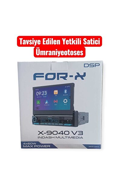 For-X FORX KABLOLU CAR-PLAY ÖZELLİKLİ İNDASH TEYP X-9040 VERSİON3 4X60 WAT ME...