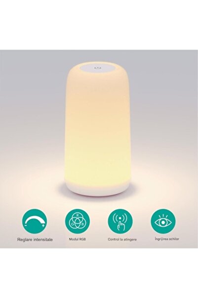 OEM Lampa led noptiera cu functie tactila reglabila cu 7 culori lumina de noa...