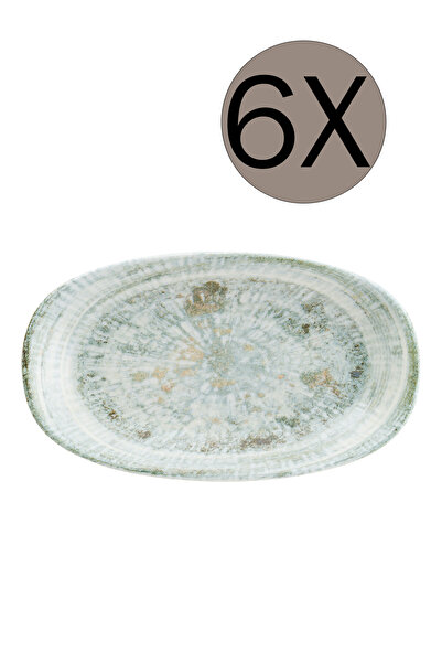 Bonna Porselen Odette Olive Gourmet Oval Kayık Tabak 19*11 cm 6'lı Takım ODTO...