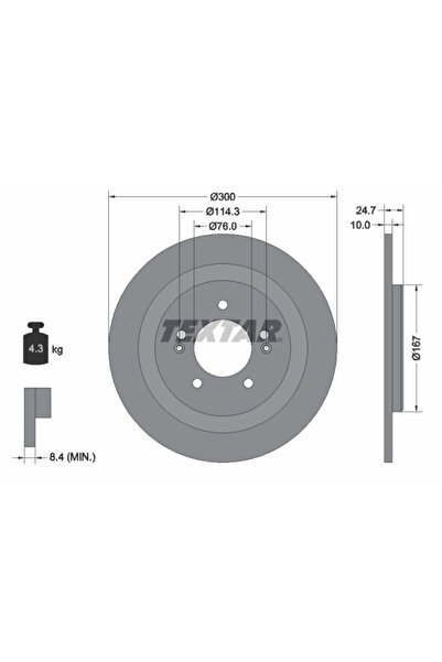 TEXTAR Disc Frana Hyundai I40 1