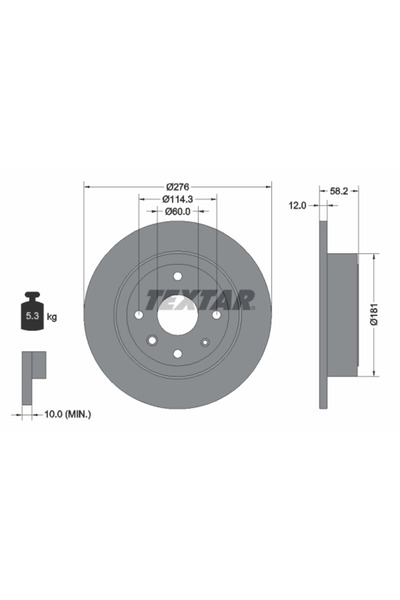 TEXTAR Disc Frana Chevrolet Epica Chevrolet (Sgm) Epica