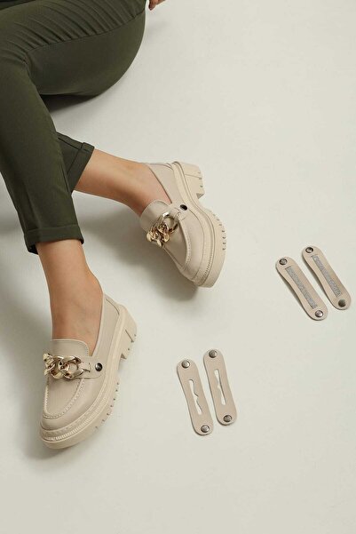 Yula Fashion Shoes Kadın Oxford Günlük Kullanım Üç Tokalı Loafer