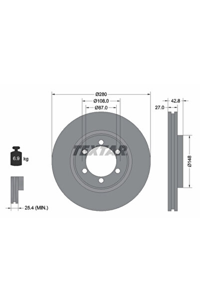 TEXTAR Disc Frana Hyundai Terracan Hyundai (Huatai) Terracan