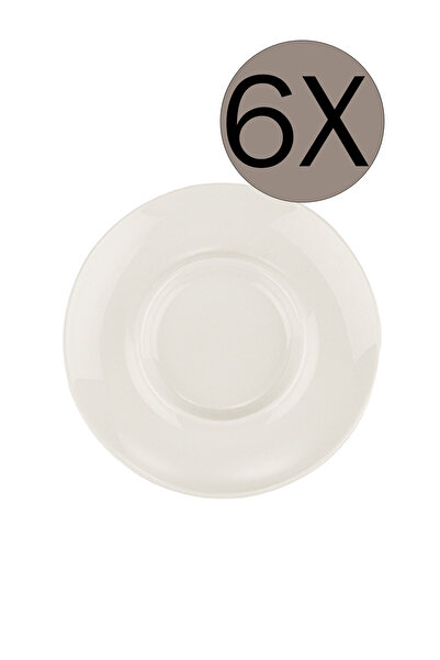 Bonna Porselen Rita Heybeli Cam Bardak Tabağı 12.5 cm 6'lı Takım RIT02CBT