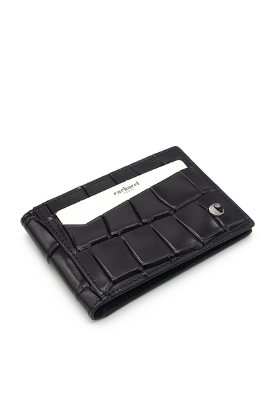 Cacharel Black B.Kroco Leather Credit Card Holder 0336B7K