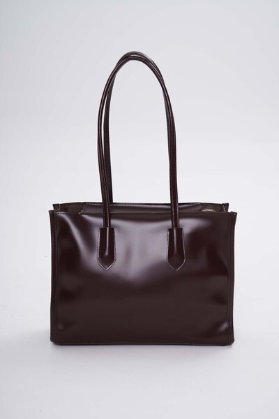 CANTACOMBINE حقيبة كتف نسائية كبيرة الحجم باللون البني