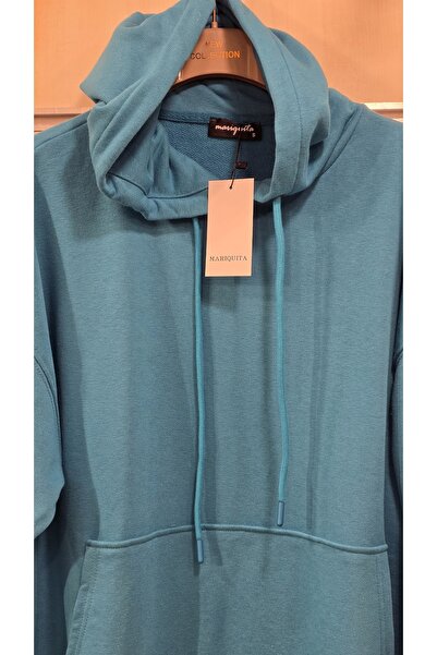 trendbysena Hooded Women's Sweatshirt with Kangaroo Pocket Detail