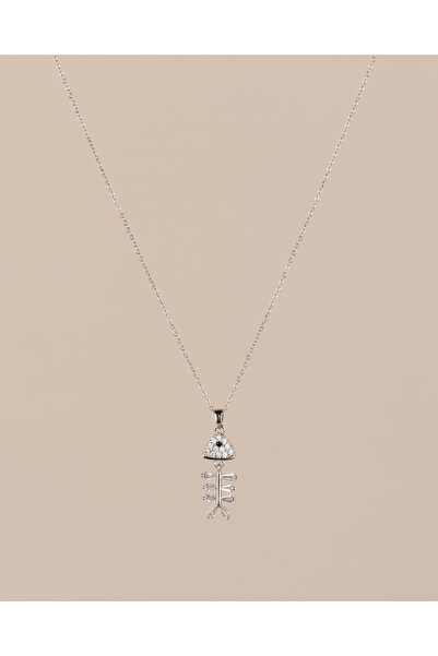 Portakal Esintisi Thalora Zircon Stone Fish Steel Necklace