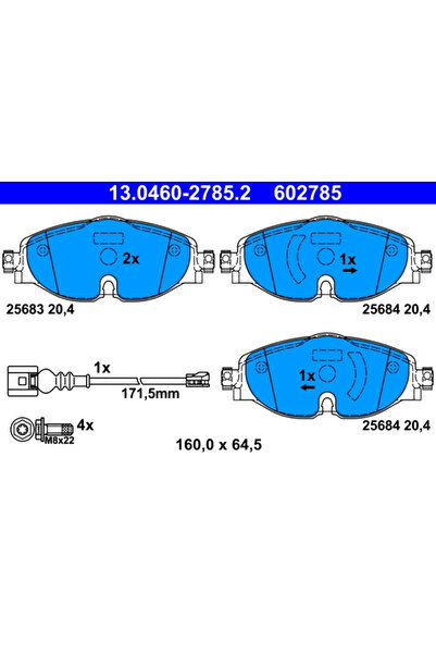 Ate Set Placute Frana Frana Disc Audi A3 Seat Leon