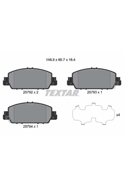 TEXTAR Комплект спирачни накладки Дискова спирачка Honda Accord 10 Sedan/Acco...