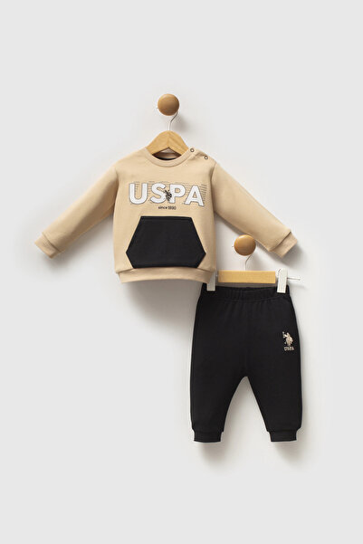U.S. Polo Assn. U.S.Polo Assn Boy Baby 2-Piece Set - Beige