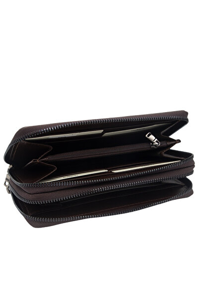 Cacharel Brown Gladiator Leather Unisex Wallet 3369g66