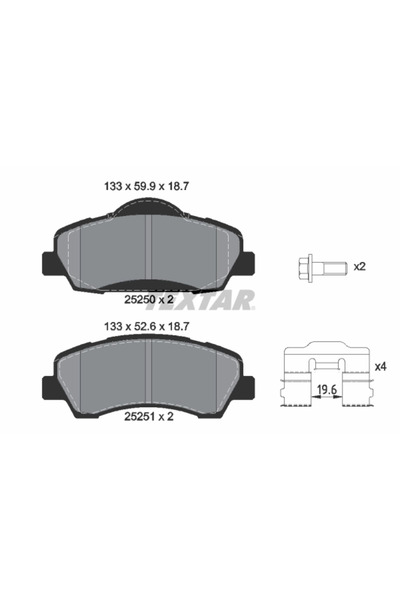 Krieger Set Placute Frana Frana Disc Citroen C-Elysee/C4 Cactus Peugeot 301/3...