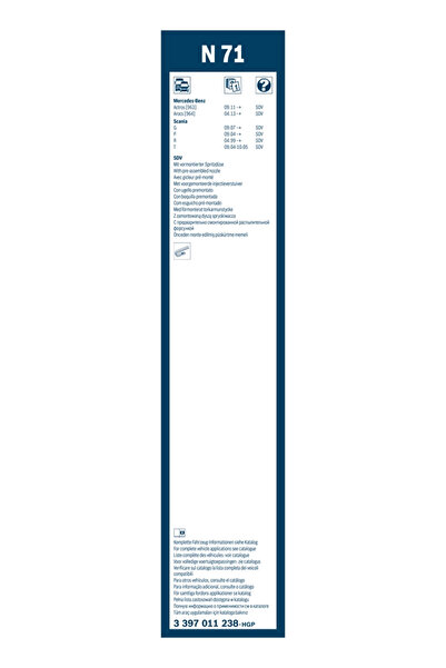 Bosch Wiper Blade Scania G 1/P 1/P 2