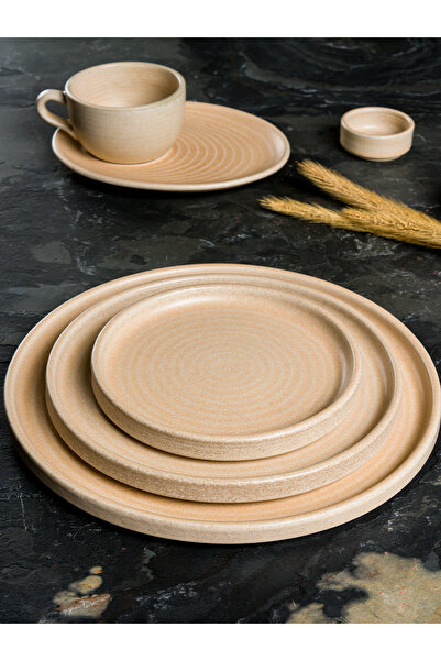 Bonna Porselen Mirage Ripple 28cm Düz Tabak 6'lı Takım MRGRPL28DZ