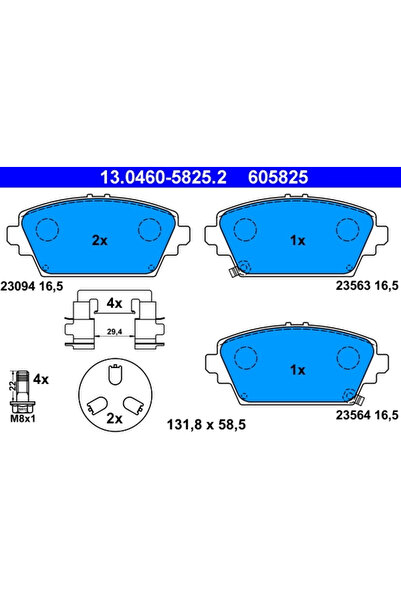 Ate Set Placute Frana Frana Disc Honda Accord 6 Mg Mg Zr/Mg Zs 1997-2008