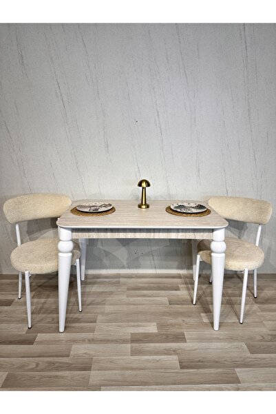 SÇ MASSAN 70 x 110 Mutfak Masası Traverten MDF Sabit Yemek Masası Salon Masası